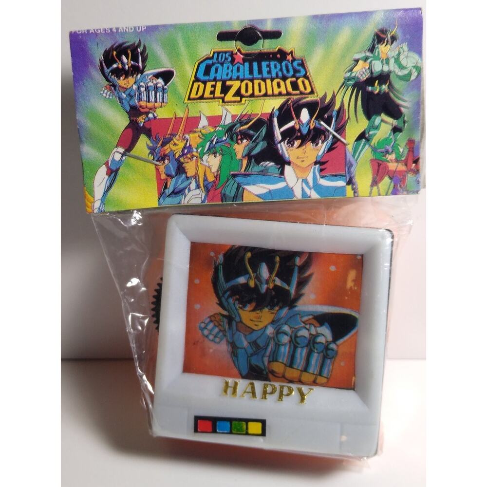 Vintage Los Caballeros del Zodiaco Seiya Viewer Toy Orange Sealed Carded 1980s